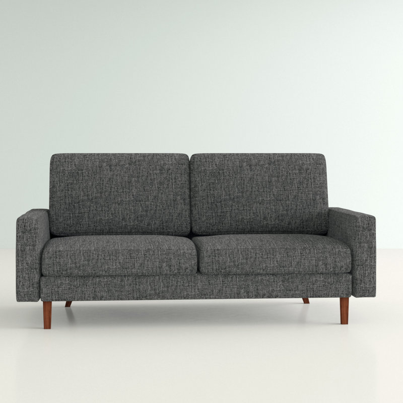 70" Square Arm Settee, Dark Gray