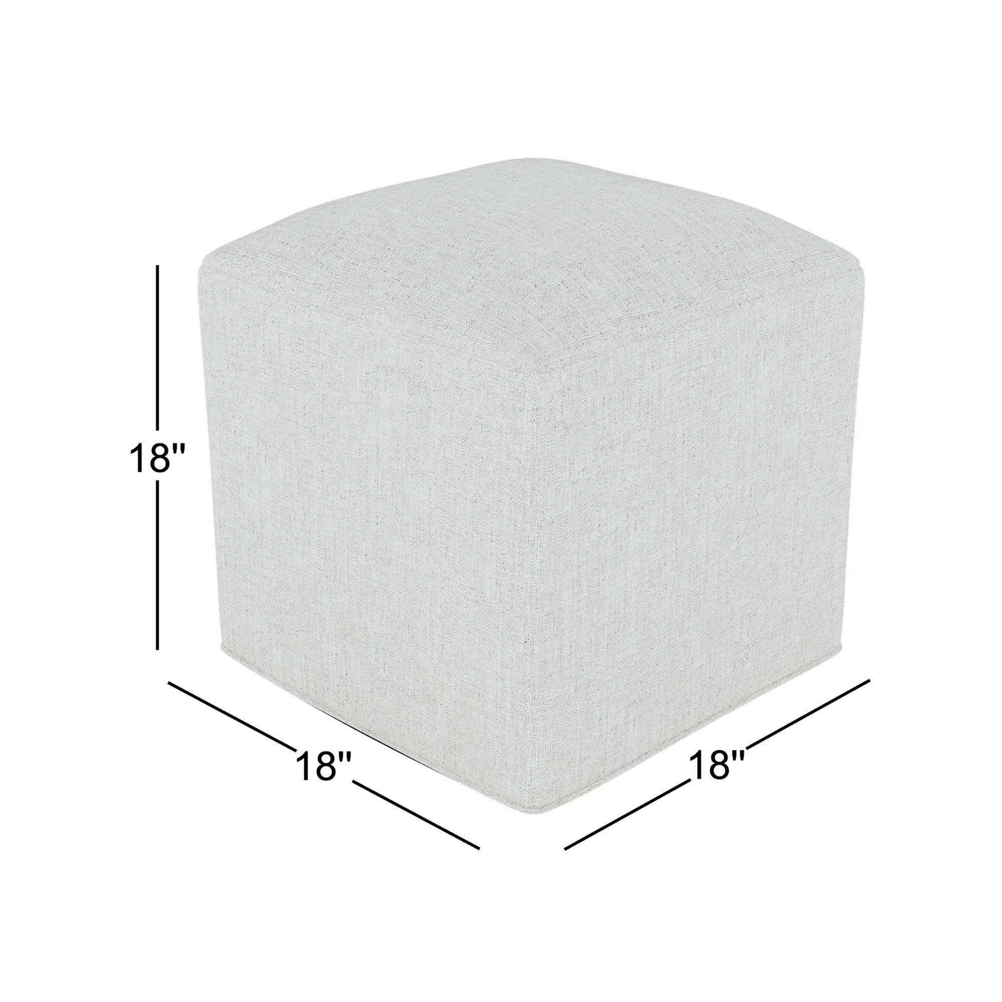 Praia Sunbrella® Upholstered 18" Outdoor Cube, Canvas White Sunbrella® Canvas