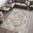 Keesha Bold Distressed Medallion Low-Pile Machine-Washable Green/Cream Rug-1505232334