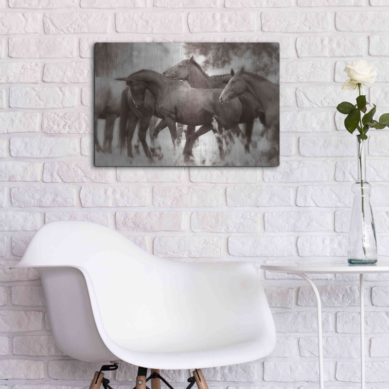 Métal de luxe «The Herd» par Lisa Dearing, métal «The Herd» par Lisa Dearing, H 16 po x l 24 po