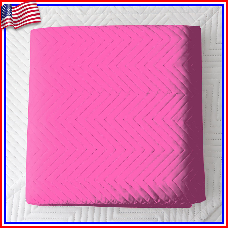 Solid Pink Colour Quilted Bedspread All Sizes, Full / Double