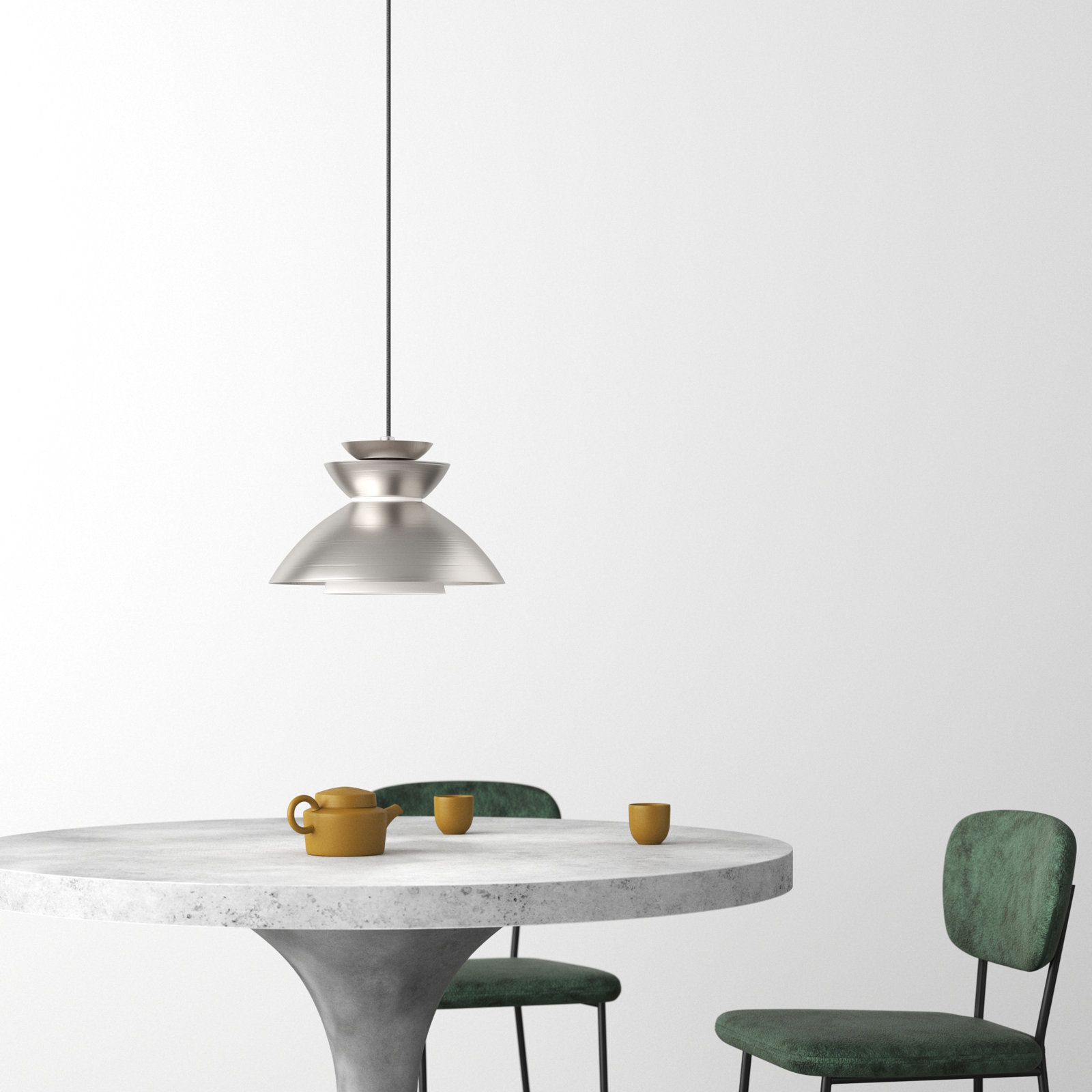Hannes Dimmable Dome Single Light Pendant, Brushed Platinum