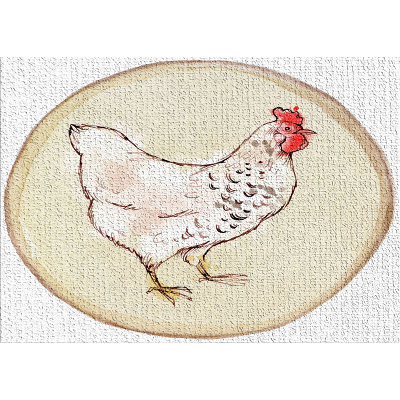 Tapis de l’aire beige de poulet, Rectangle 2 pi x 5 pi