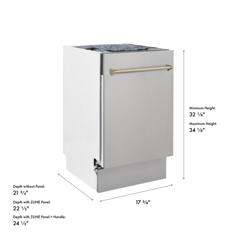 Autograph Edition 18" 51 dBA Built-In Button Control Dishwasher, Champagne Bronze