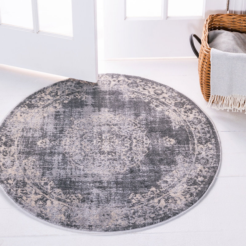 Transitional Gaastra Area Rug Feather Color, Round 3'3"