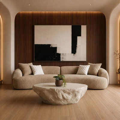 Tyrel - Modern Beige Concrete Coffee Table