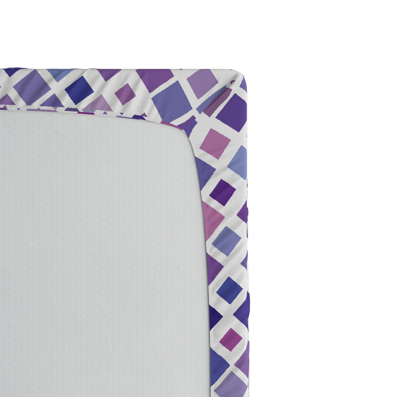Microfiber Geometric Fitted Sheet, Twin Fitted Sheet