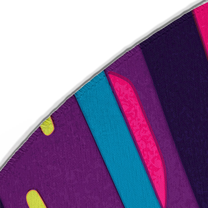 Tapis intérieur et extérieur Radiant Rift, Rond 5 pi