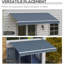Auvent rétractable 12 pi x 10 pi. Pare-soleil avec manivelle. Et eau - tissu. Cadre en aluminium pour plusieurs endroits et environnements. Auvent de patio gris anthracite 10 pi. Structure de l'abri, cadre. Terrasse,