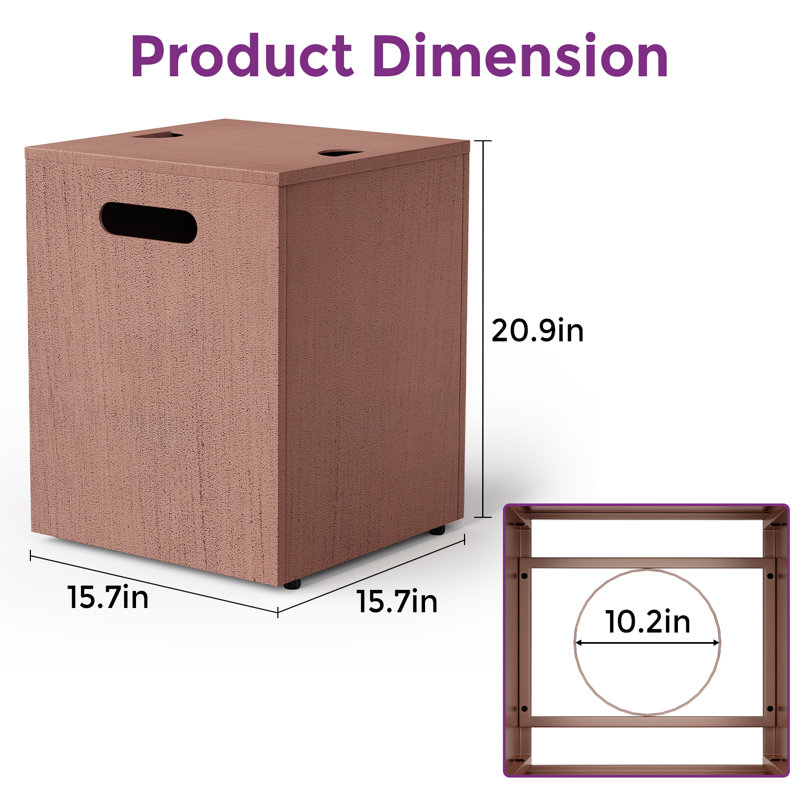 Walnut Finish Gas Cylinder For Fire Pit Table