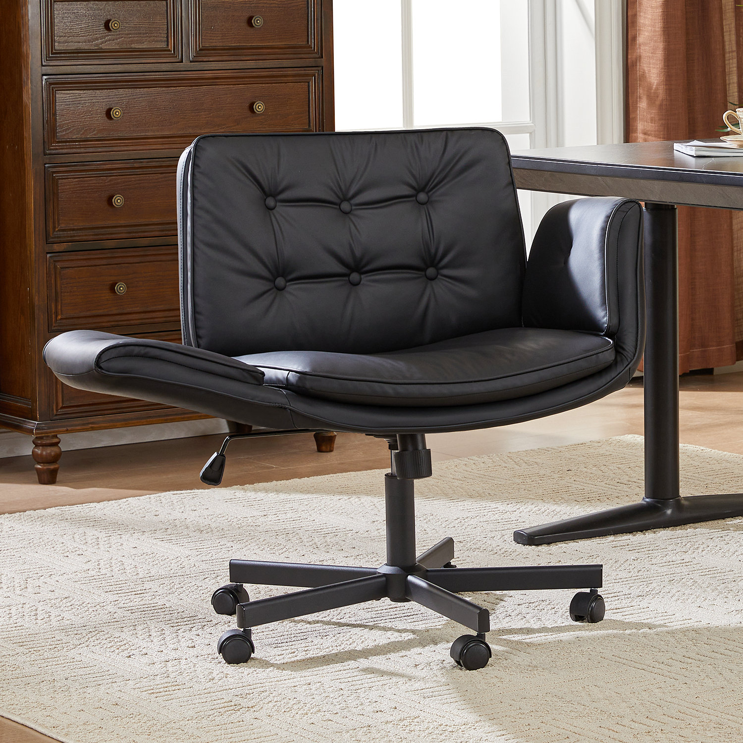 Office Chair with Lumbar Support, Black, Black