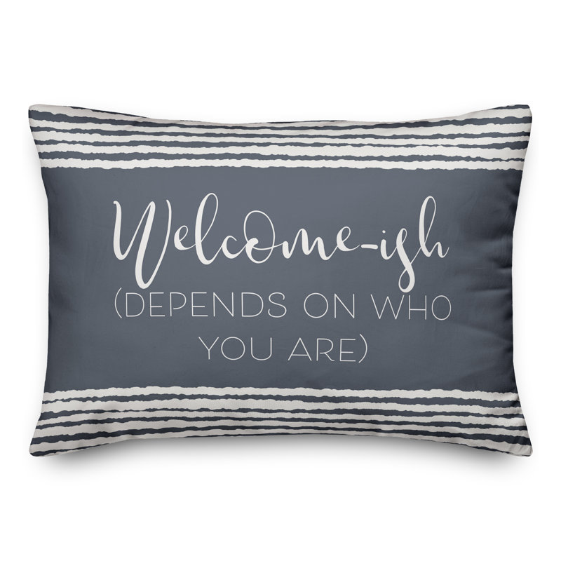 Outdoor Reversible Throw Pillow, 18"H x 25"W, Slate