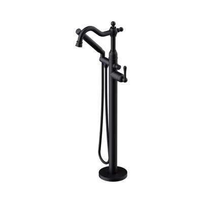Ensemble de garniture de robinet de baignoire autoportante à fixation sur le plancher à 1 poignée avec douche à main 1,75 gallons par minute Traditional