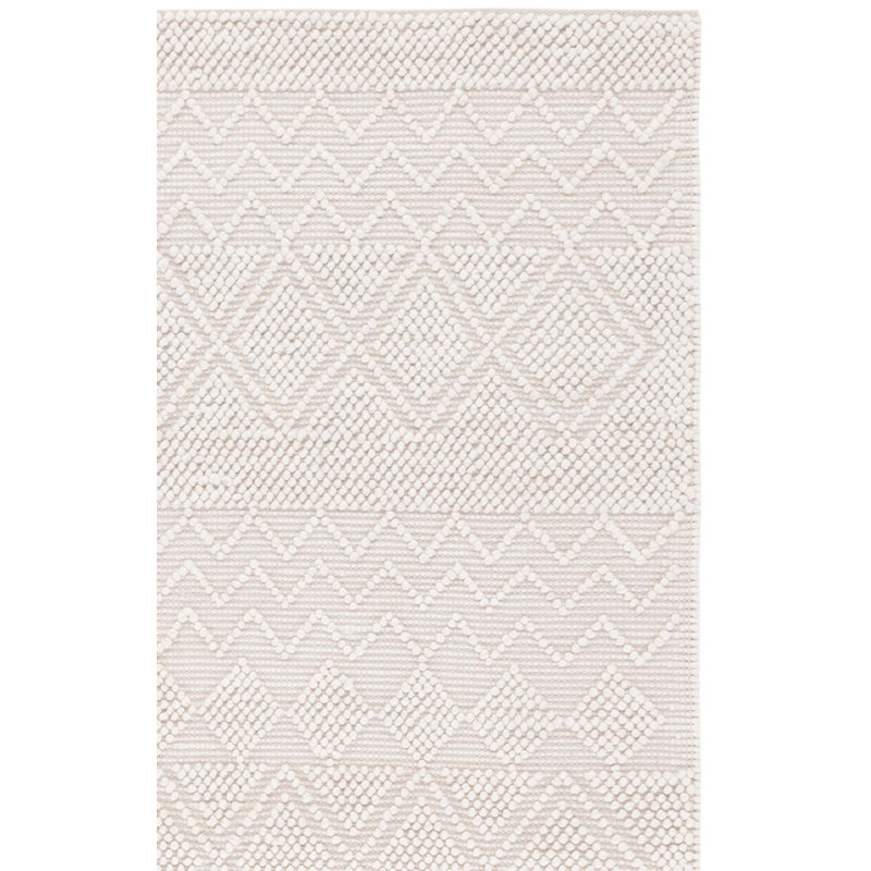 Tapis ivoire en laine / coton Millbury, Carré 3 pi