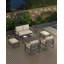 Ensemble de conversation moderne 2 pièces en aluminium pour patio, canapé 2 places + table basse - Structure résistante aux intempéries et à la rouille - Coussins épais lavables - Montage facile