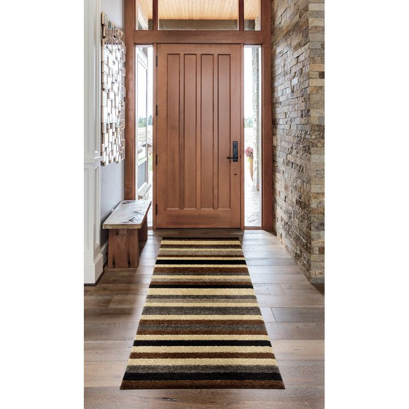 Runner Striped Area Rug, Rectangle 66 x 200cm