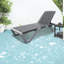 Ensemble de 2 chaises longues de patio modernes et réglables avec table, gris aluminium