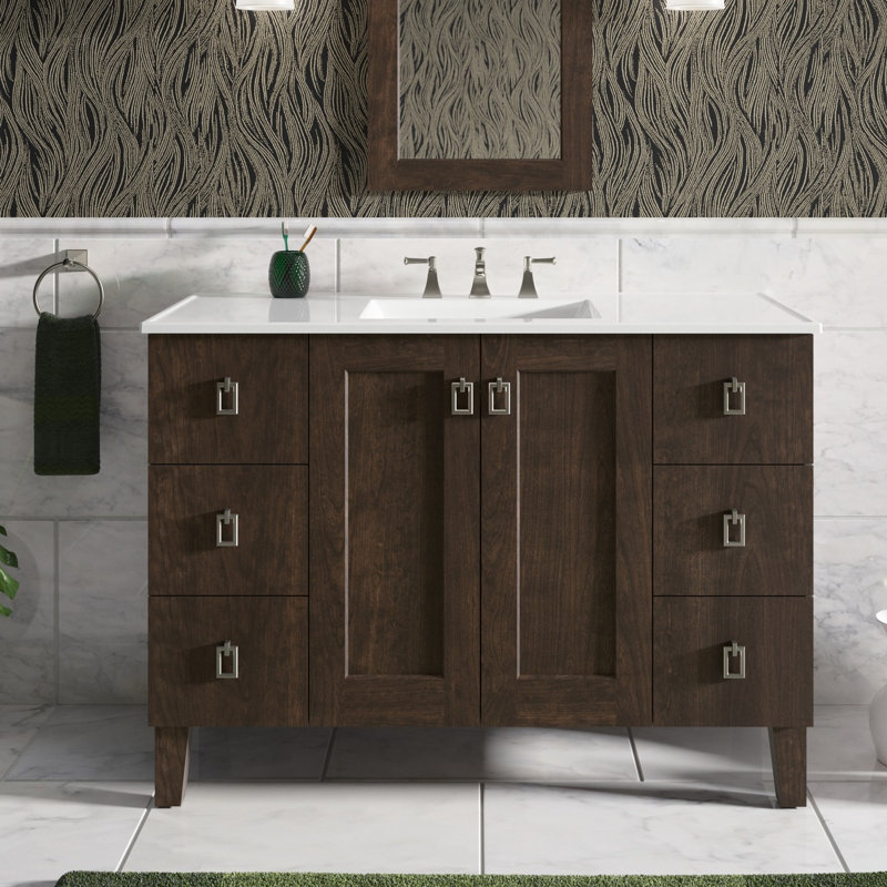 Poplin™ 51" Wall-Mounted Single Bathroom Vanity Set