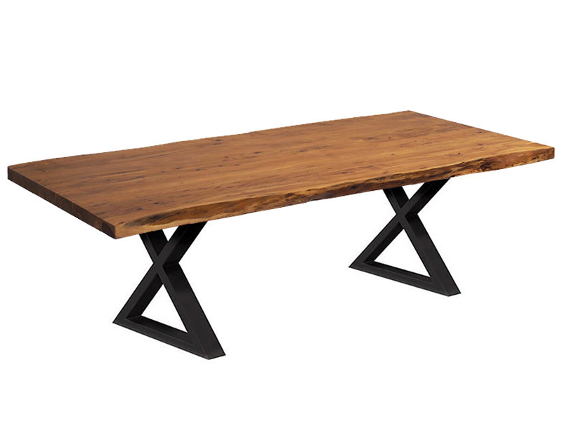 Coudgo Live Edge Dining Table, 30" H x 72" L x 40" W, Acacia, Black