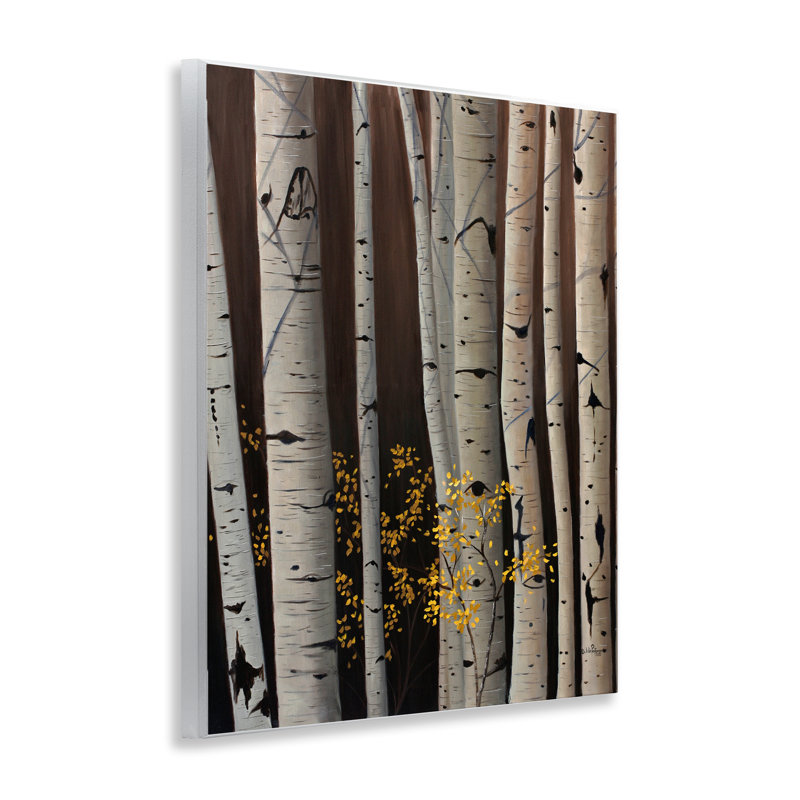 Plaque murale Autumnal Birch Tree Trunks, design par Julie Peterson