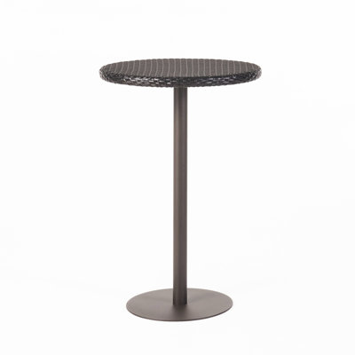 Table de bar d'extérieur ronde en PE, 66 cm (26 po) - Structure en fer, fabriquée à la main pour la construction de systèmes de support de jardin, plaisir artisanal