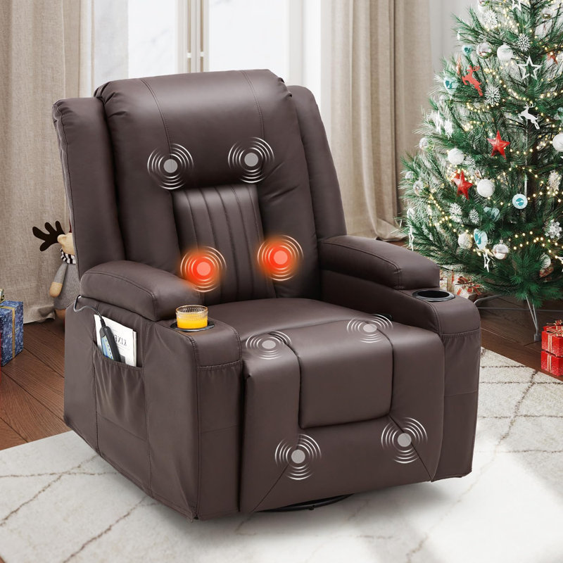 Reclining Loveseat With Cup Holders&side Pockets, Brown
