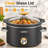 2 QT Compact Electric Slow Cooker with Removable Ceramic Pot and Glass Lid-Grey-136922117