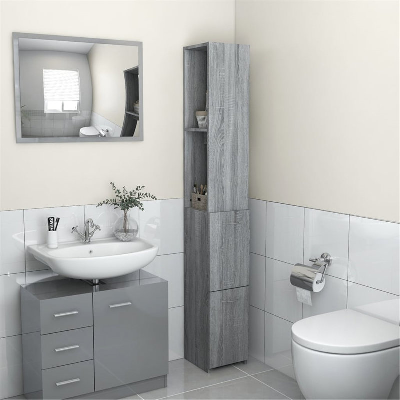 Lynchburg Freestanding Linen Cabinet, Grey