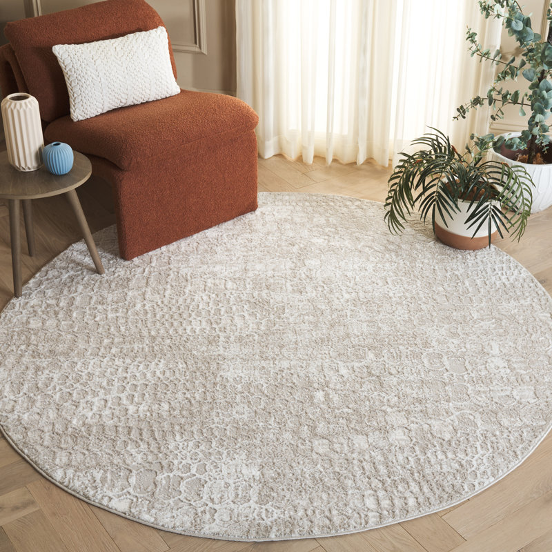 Oscardaniel Performance Abstract Rug, Round 6'7"