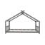 Lits robustes pour lit simple en bois, finition grise, idéal pour les enfants