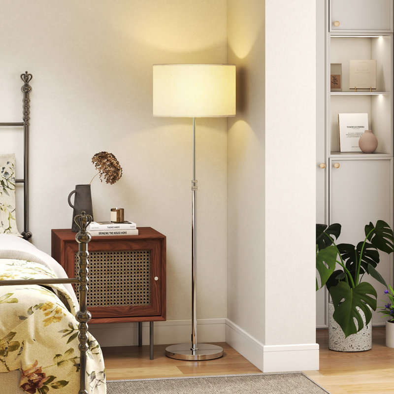 168cm Polished Traditional Floor Lamp, Silver