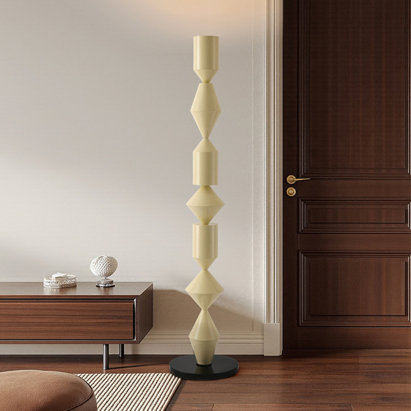 Lampes sur pied en fer crème, Cream