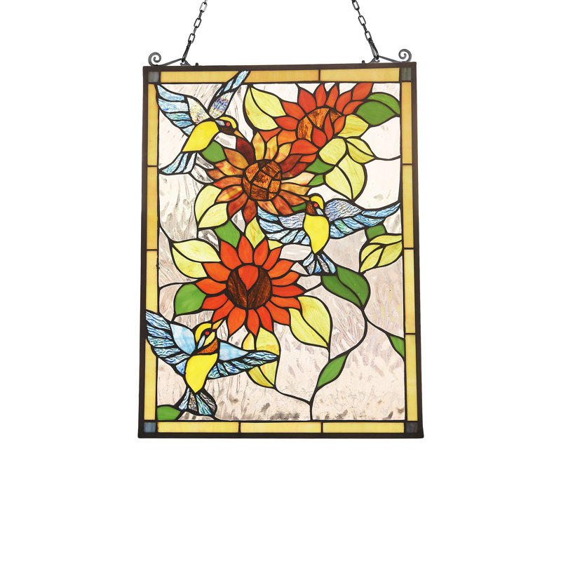 Panneau de fenêtre en verre tournesol Tiffany
