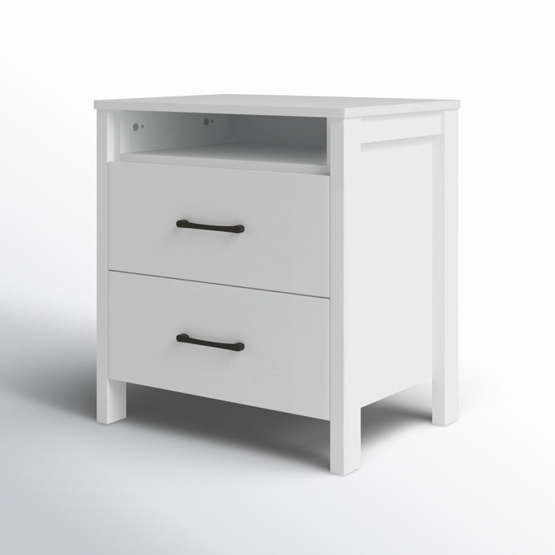  Allysyn 22.7" 2 Drawer Nightstand, White, Individual