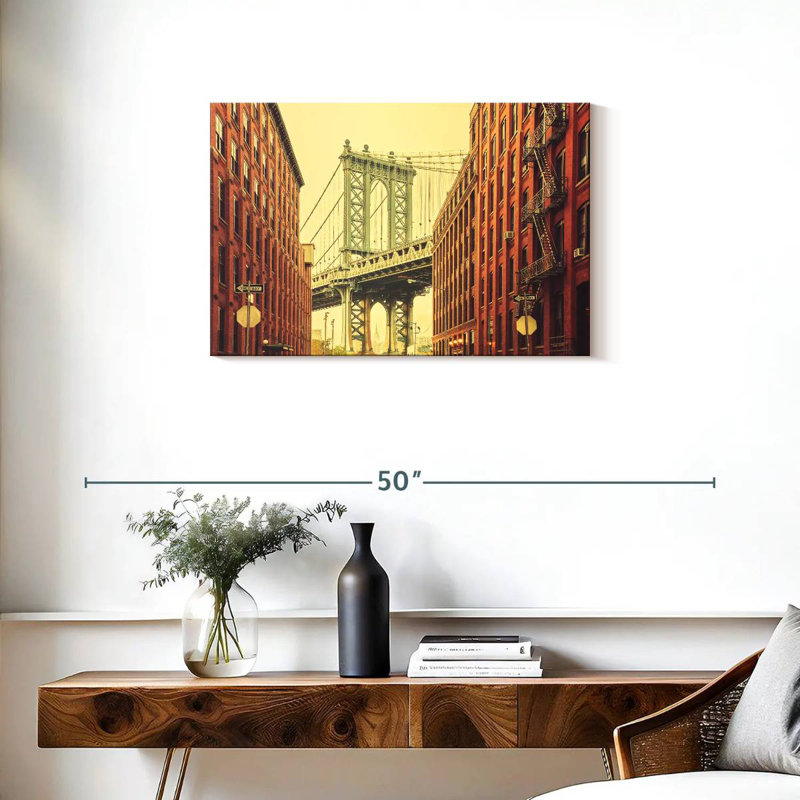 Ravi Rertro Manhattan Bridge, H 20 po x l 30 po