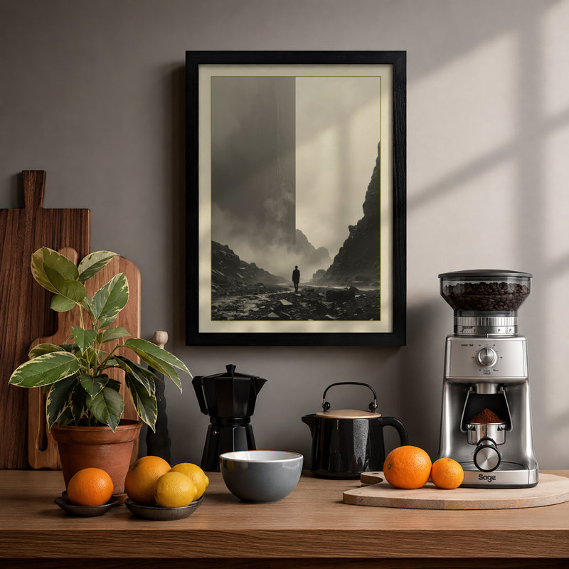 Solitude In Stone Minimalist - Print, A2 - 59.4 x 42.0 cm, Black