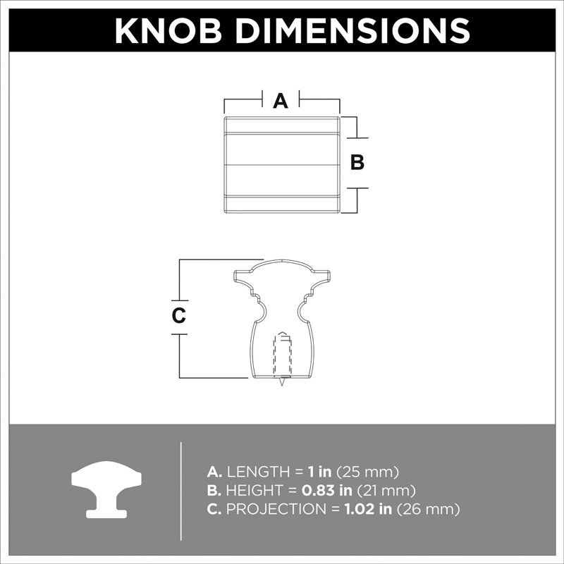 Classic Curve 1" Diameter Round Knob