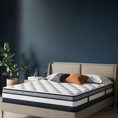 Twin Mattress 8 Inch Innerspring Multilayer Hybrid Single Mattress - Ergonomic Design with Memory Foam and Pocket Spring Mattress Twin Size - Box Top by Alwyn Home