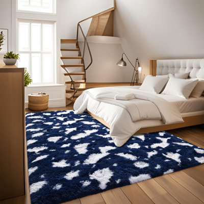 Moquette haute densité à poils épais, moelleux rectangulaire antidérapant de grande taille, pour la décoration du salon et de la chambre à coucher