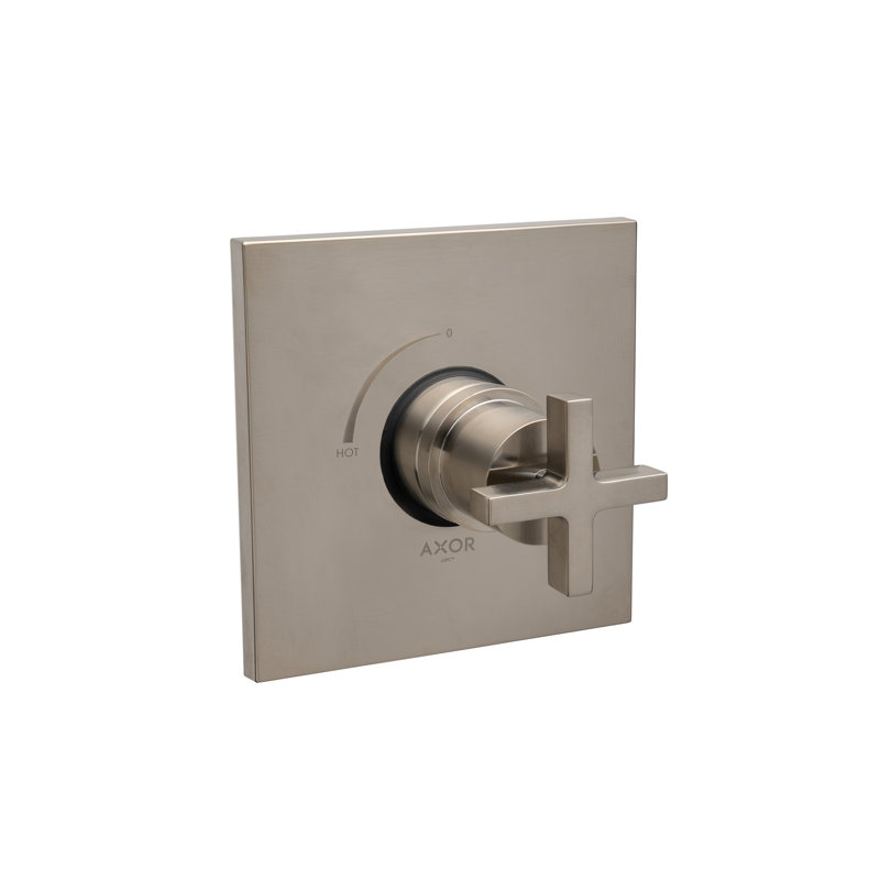 AXOR Citterio Pressure Balance Trim- Cross Handle in Brushed Nickel, Brushed Nickel