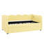 Lit de jour simple adorable en forme de vague en tissu de lin Vichy douillet ， avec port USB gigogne ， Aucun sommier nécessaire-921835036