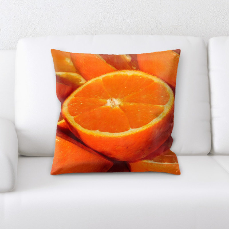Housse et insert de coussin carré orange