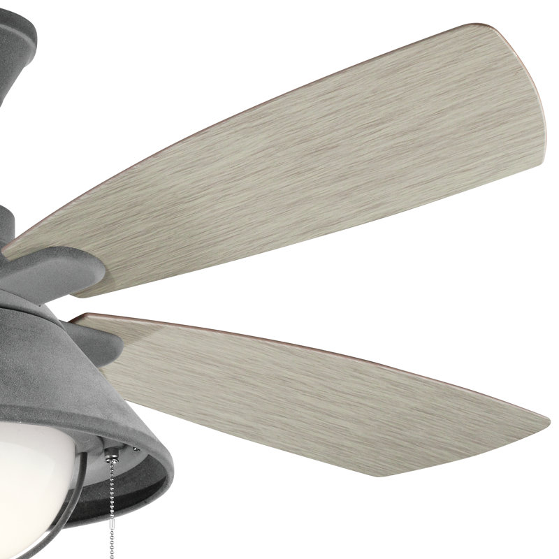 Seaside 53.5'' Ceiling Fan with LED Lights, Weathered Zinc with Weathered White Blades