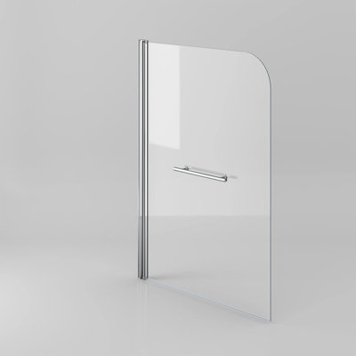iBathUK 1000mm Modern Pivot Bath Shower Glass Screen Reversible Door Panel + Towel Rail