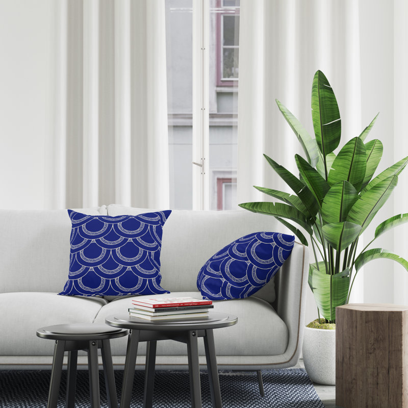 Housse et insert de coussin décoratif en polyester, L 15 po x H 15 po, Bleu marine