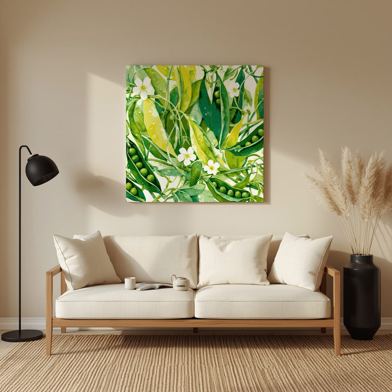 Art mural en métal légumes pois verts, H 32 po x l 32 po