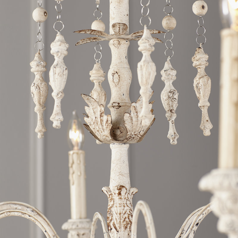 Solange 6 - Light Dimmable Classic / Traditional Chandelier, Persian White