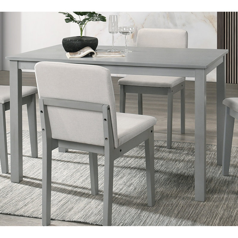 Ensemble de table de salle à manger 5 pièces Joelyn avec 4 chaises rembourrées Joelyn, Gris