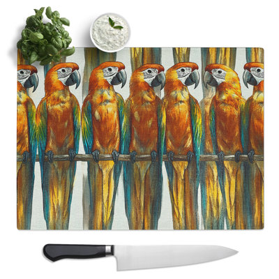 Parrot  Glass Chopping Board