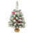 2ft Artificial White Tabletop Christmas Tree with Pine Cone Red Fruit Branch Tips and LED String Lights